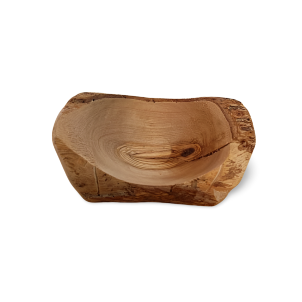 Small Unusual Oval Olive Wood Bowl - Image 3