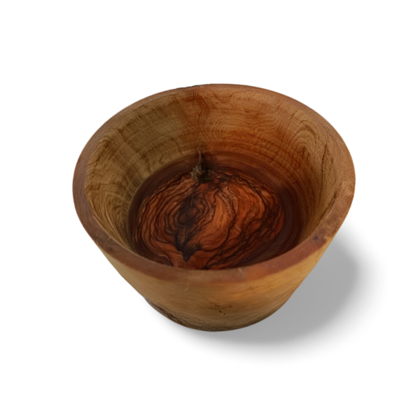 Moderately Sized Olive Wood Bowl with Rustic Charm - Image 2