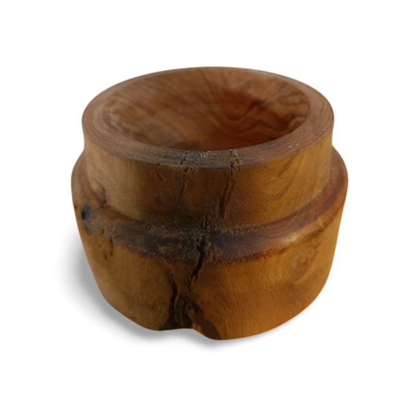 Small Olive Wood Bowl With an Unusual Double Rim - Image 2