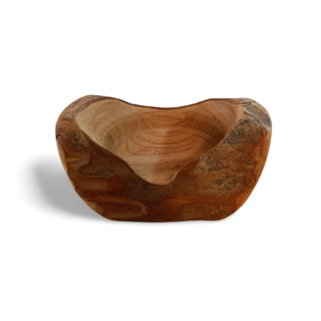 small olive wood bowl with practical insert space