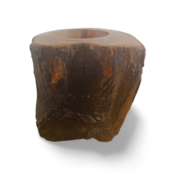 Moderately Sized Olive Wood Bowl with Rustic Charm - Image 3