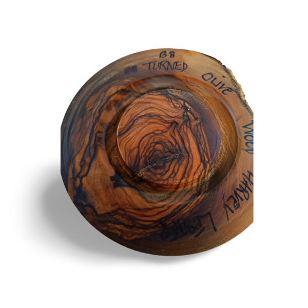 Moderately Sized Olive Wood Bowl with Rustic Charm - Image 4