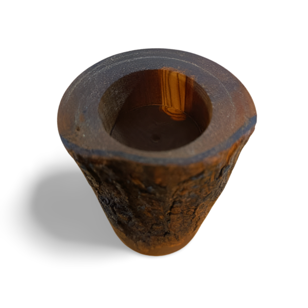 Rustic Wooden Candlestick - Image 3