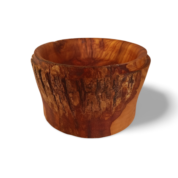 Olive Wood Bowl with Natural Bark & Branch Inclusions