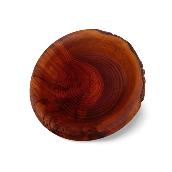 Olive Wood Bowl with Natural Bark & Branch Inclusions