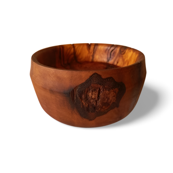 olive wood bowl with branch inclusions