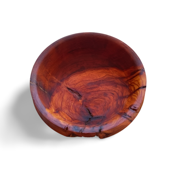 olive wood bowl with branch inclusions