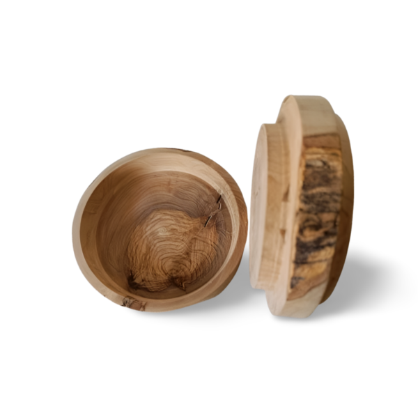 olive wood storage pot