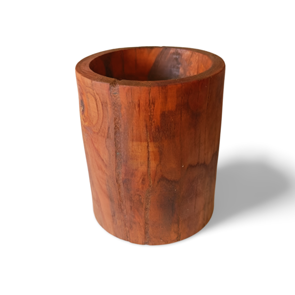 Olive wood church candlestick/Bowl