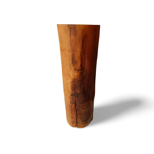 Fascinating tall olive wood candlestick