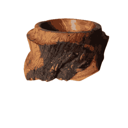 Handcrafted Olive Wood Bowl with Natural Mediterranean Grain